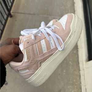 Adidas Soft Pink and White Casual Sneakers